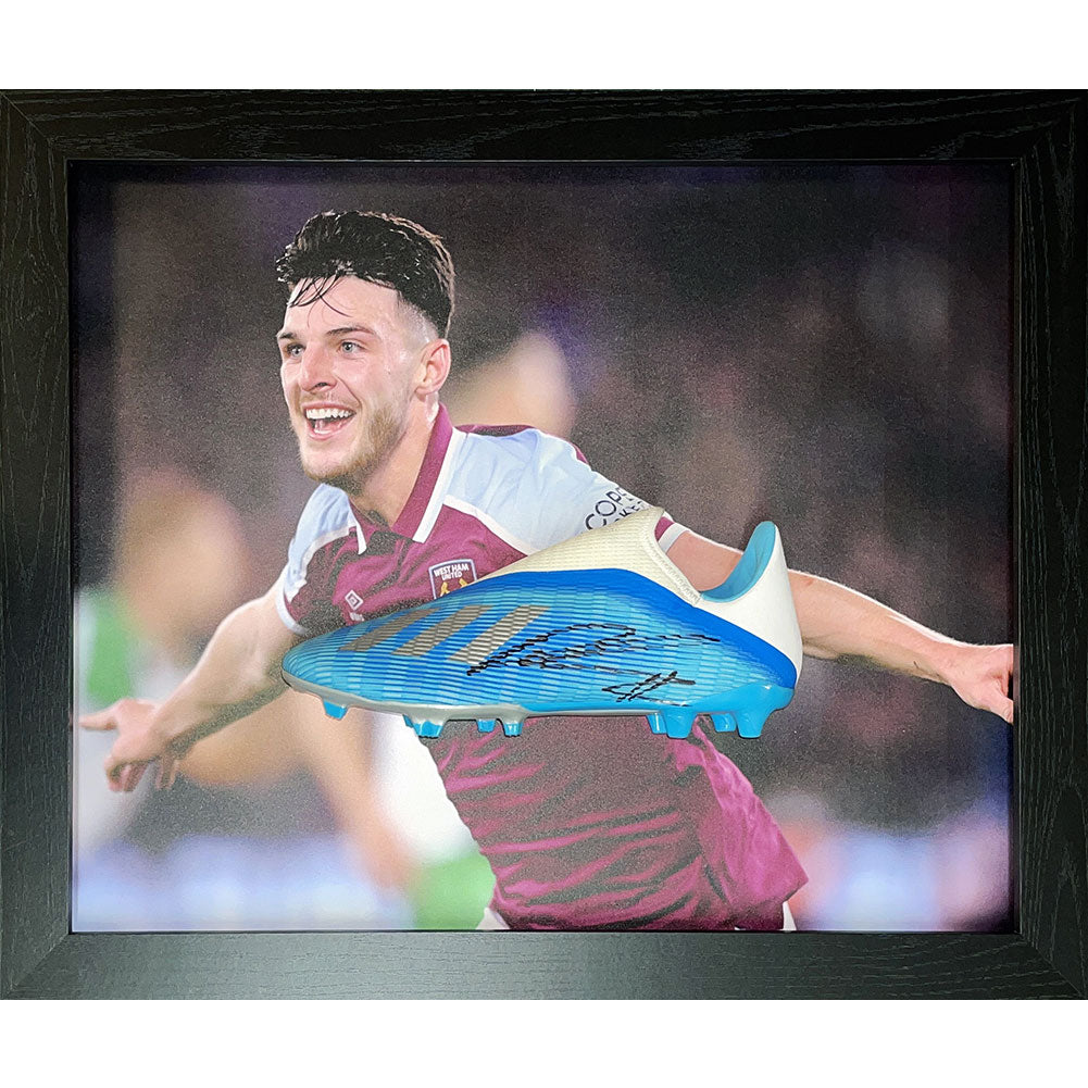 View West Ham United FC Rice Signed Boot Framed information