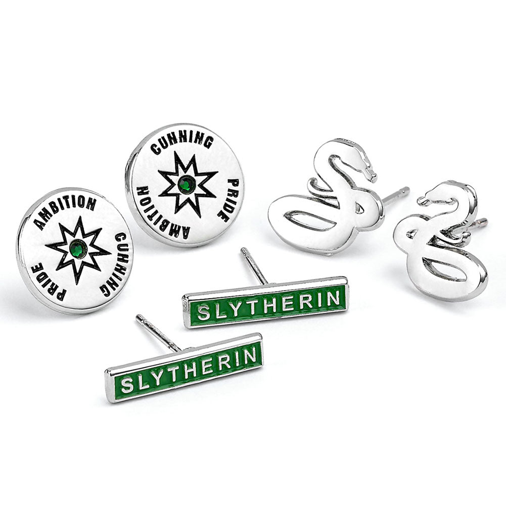View Harry Potter Silver Plated Earring Set Slytherin information