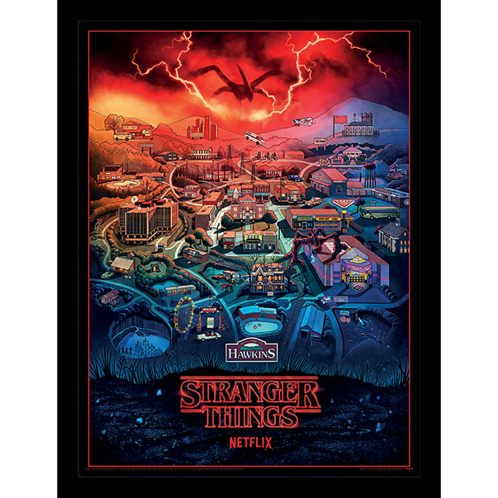 View Stranger Things Framed Picture 16 x 12 Hawkins information