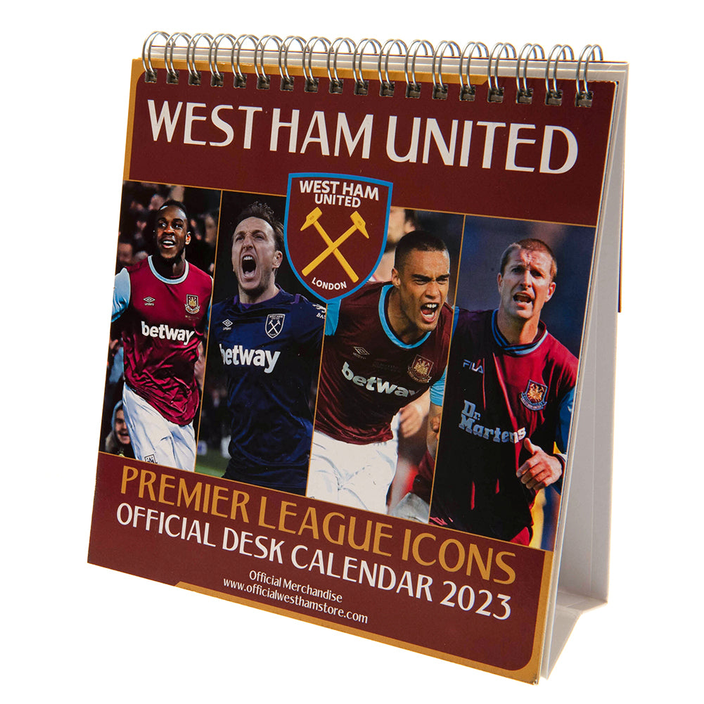 View West Ham United FC Desktop Calendar 2023 information
