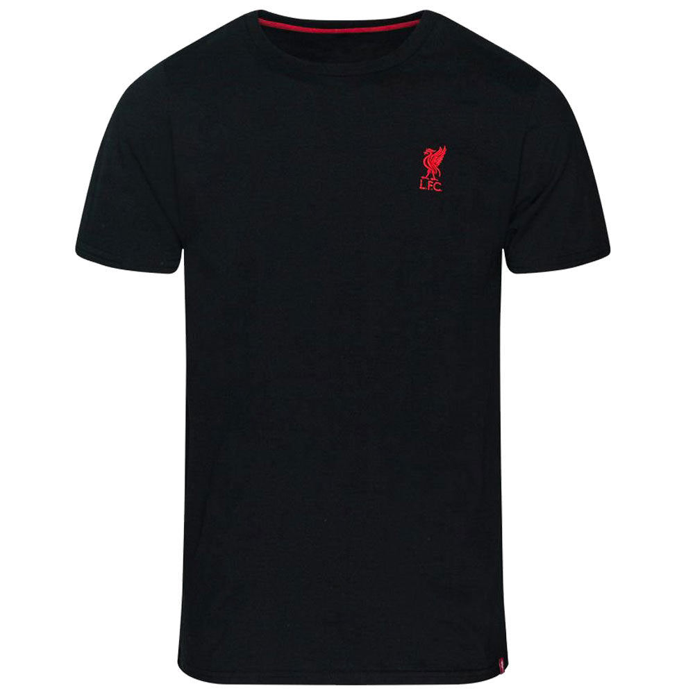 View Liverpool FC Embroidered T Shirt Mens Black Small information