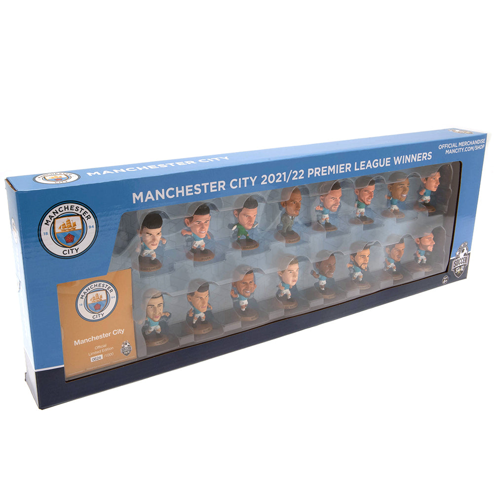 View Manchester City FC SoccerStarz Premier League Champions 2022 Team Pack information