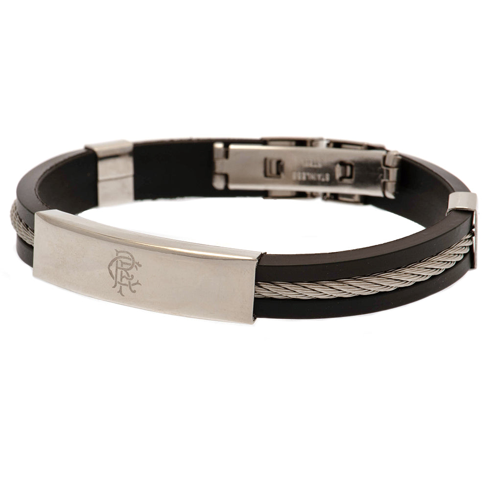 View Rangers FC Silver Inlay Silicone Bracelet information