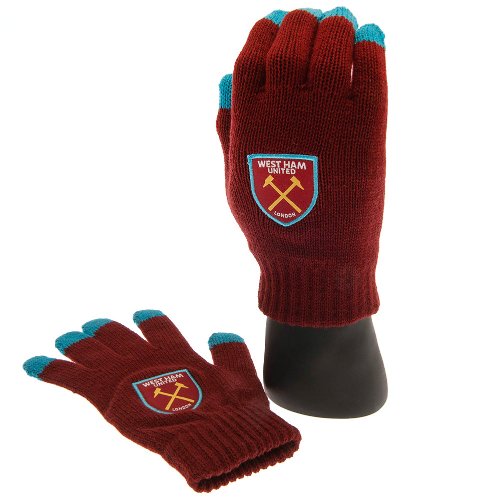View West Ham United FC Touchscreen Knitted Gloves Adults information