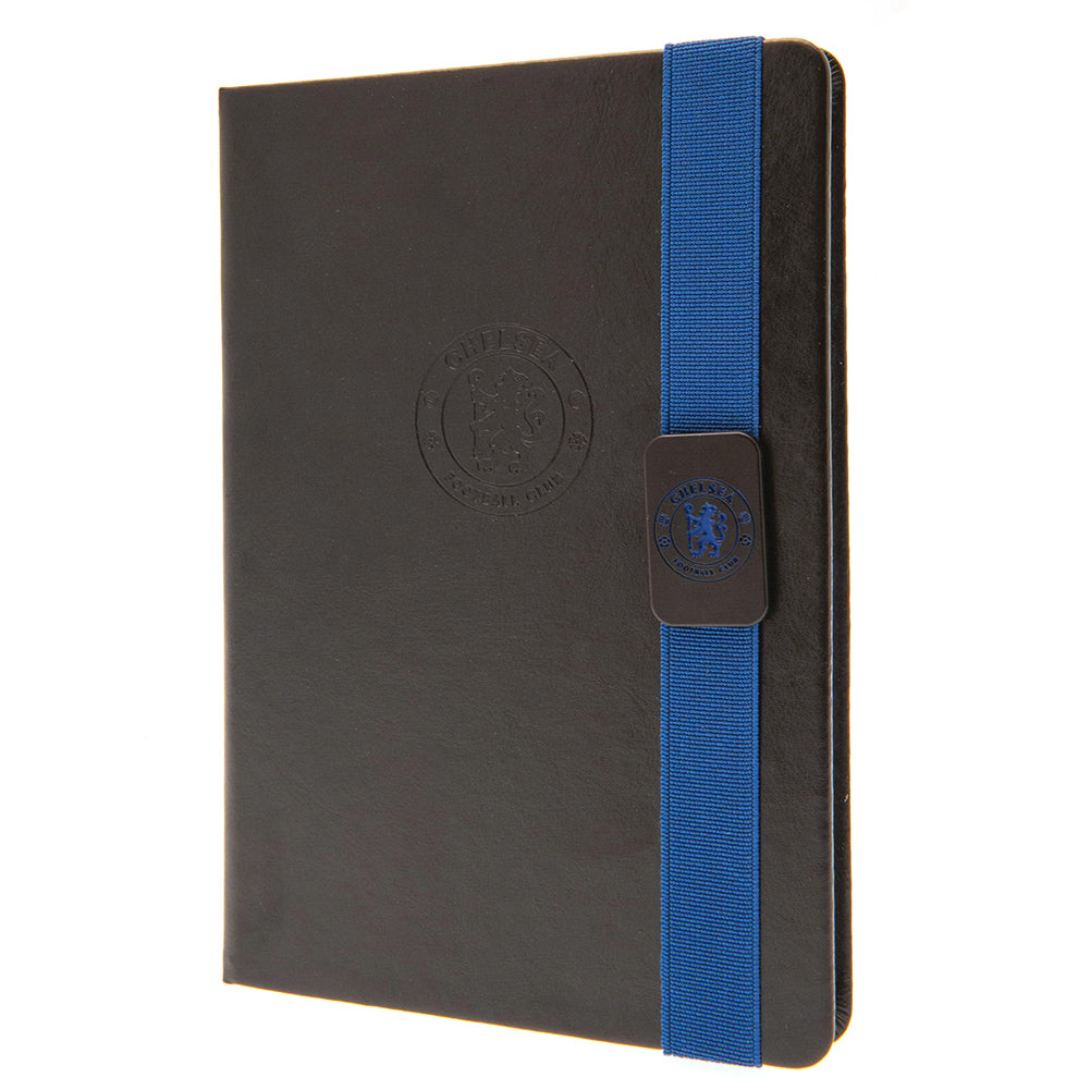 Chelsea textured-leather notebook