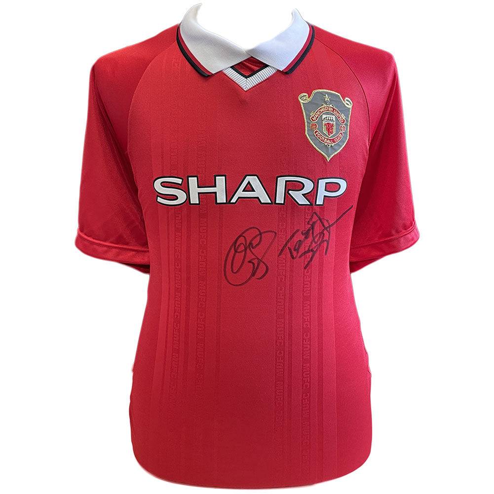 View Manchester United FC 1999 Solskjaer Sheringham Signed Shirt information