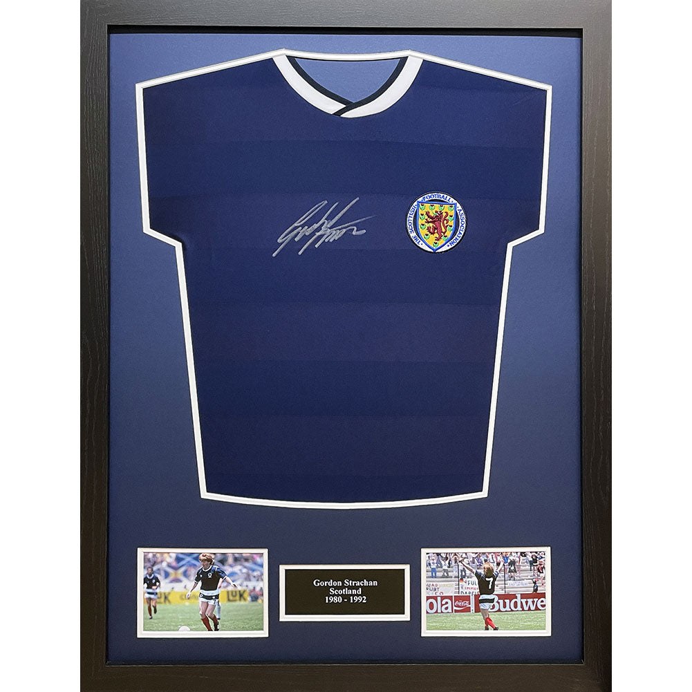 View Scottish FA 1986 Strachan Signed Shirt Framed information