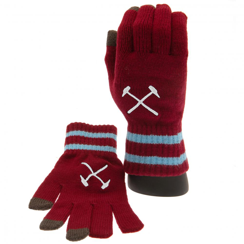 View West Ham United FC Touchscreen Knitted Gloves Youths information