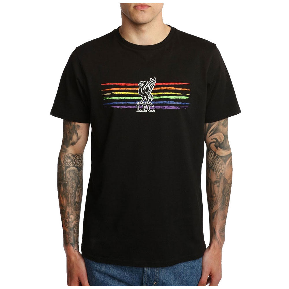 View Liverpool FC Liverbird Pride T Shirt Mens Black Medium information