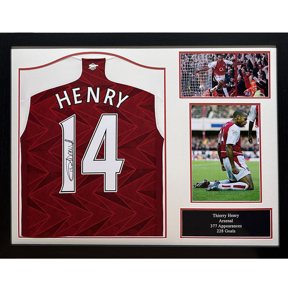 View Arsenal FC Henry Signed Shirt Framed information