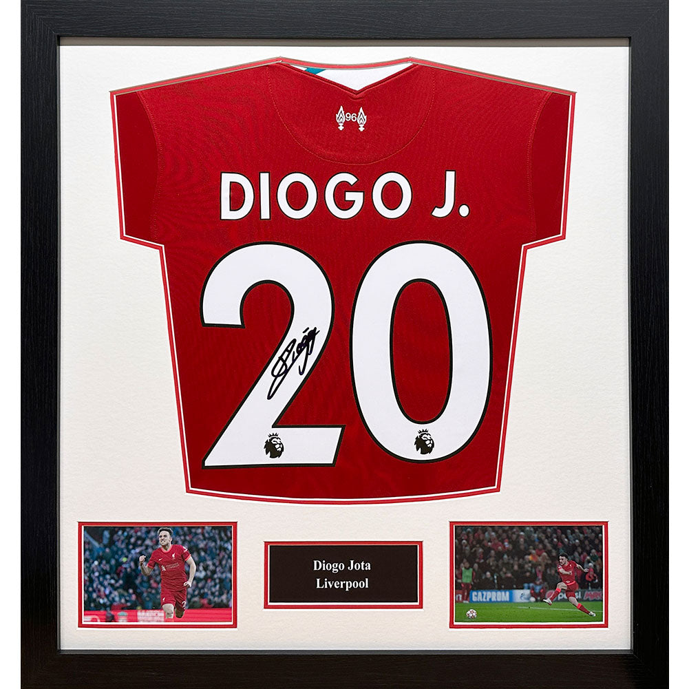 View Liverpool FC Jota Signed Shirt Framed information