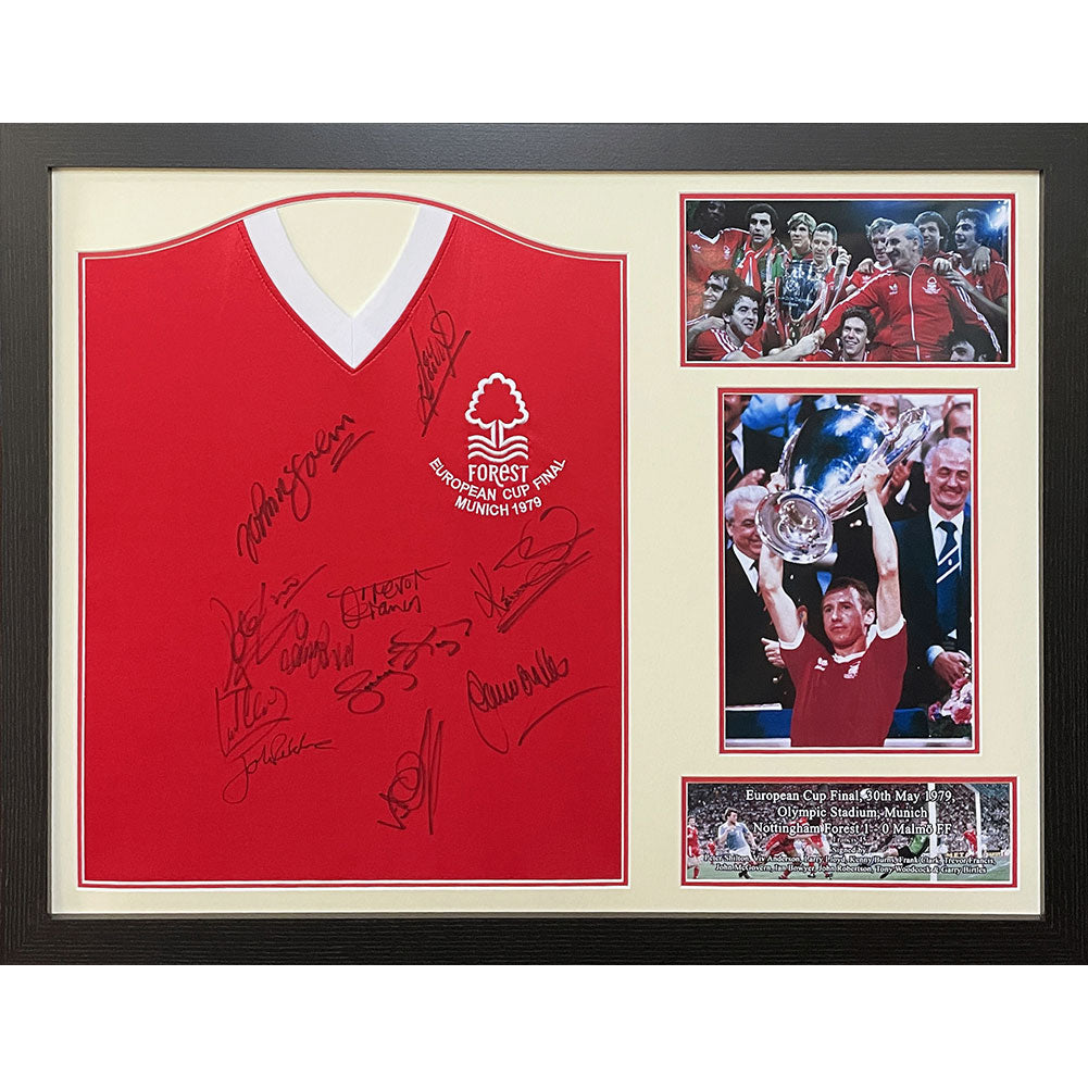 View Nottingham Forest FC 1979 European Cup Final Signed Shirt Framed information