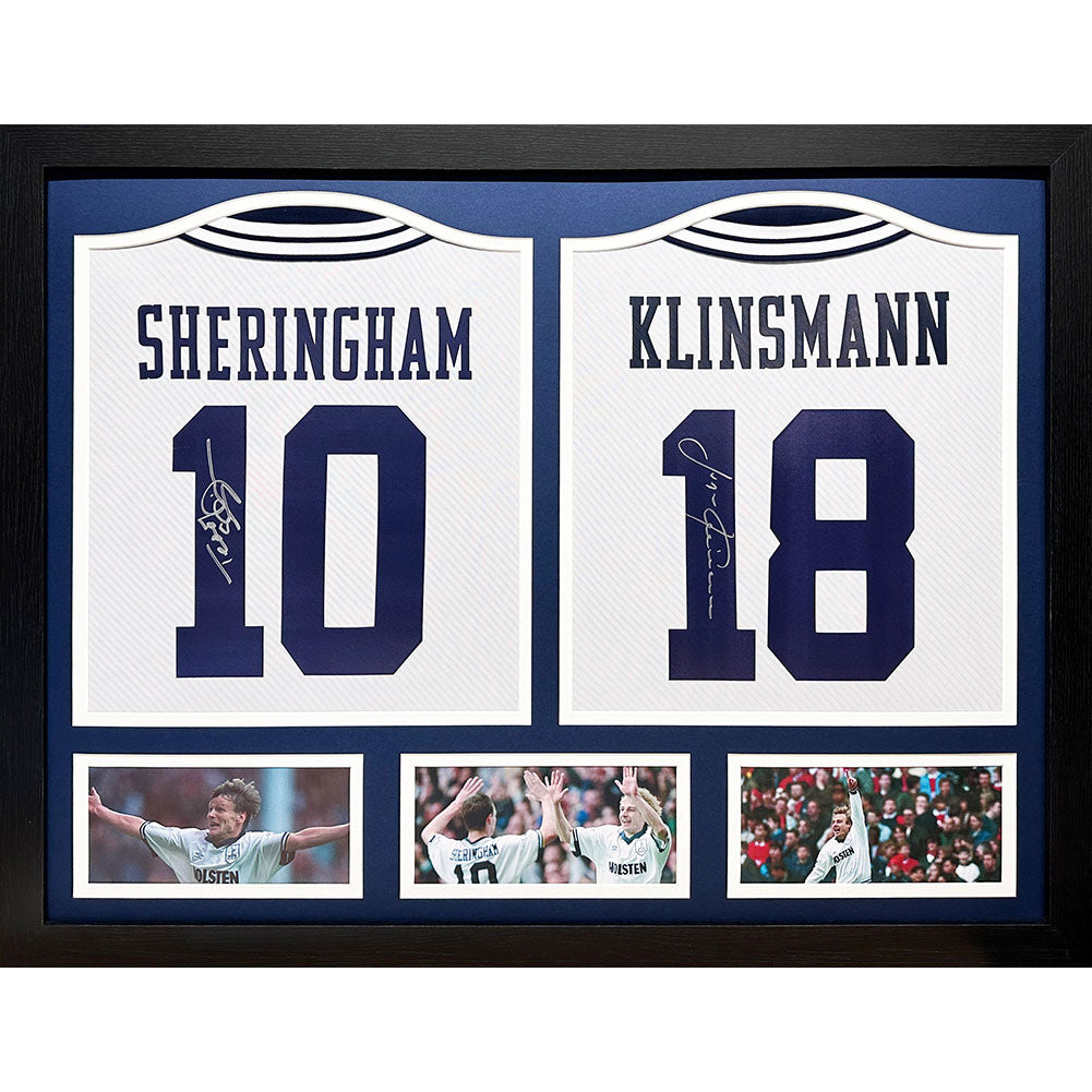 View Tottenham Hotspur FC 1994 Klinsmann Sheringham Signed Shirts Dual Framed information