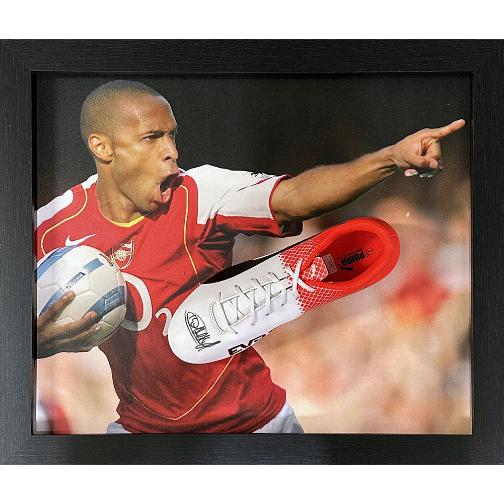 View Arsenal FC Henry Signed Boot Framed information