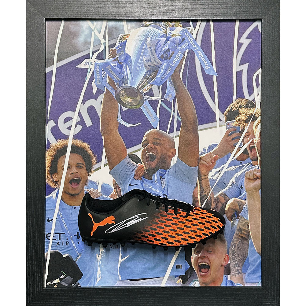 View Manchester City FC Kompany Signed Boot Framed information