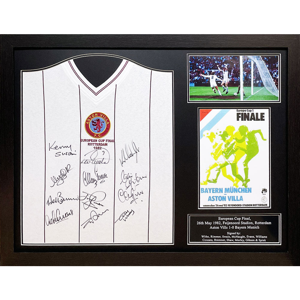 View Aston Villa FC 1982 European Cup Final Signed Shirt Framed information