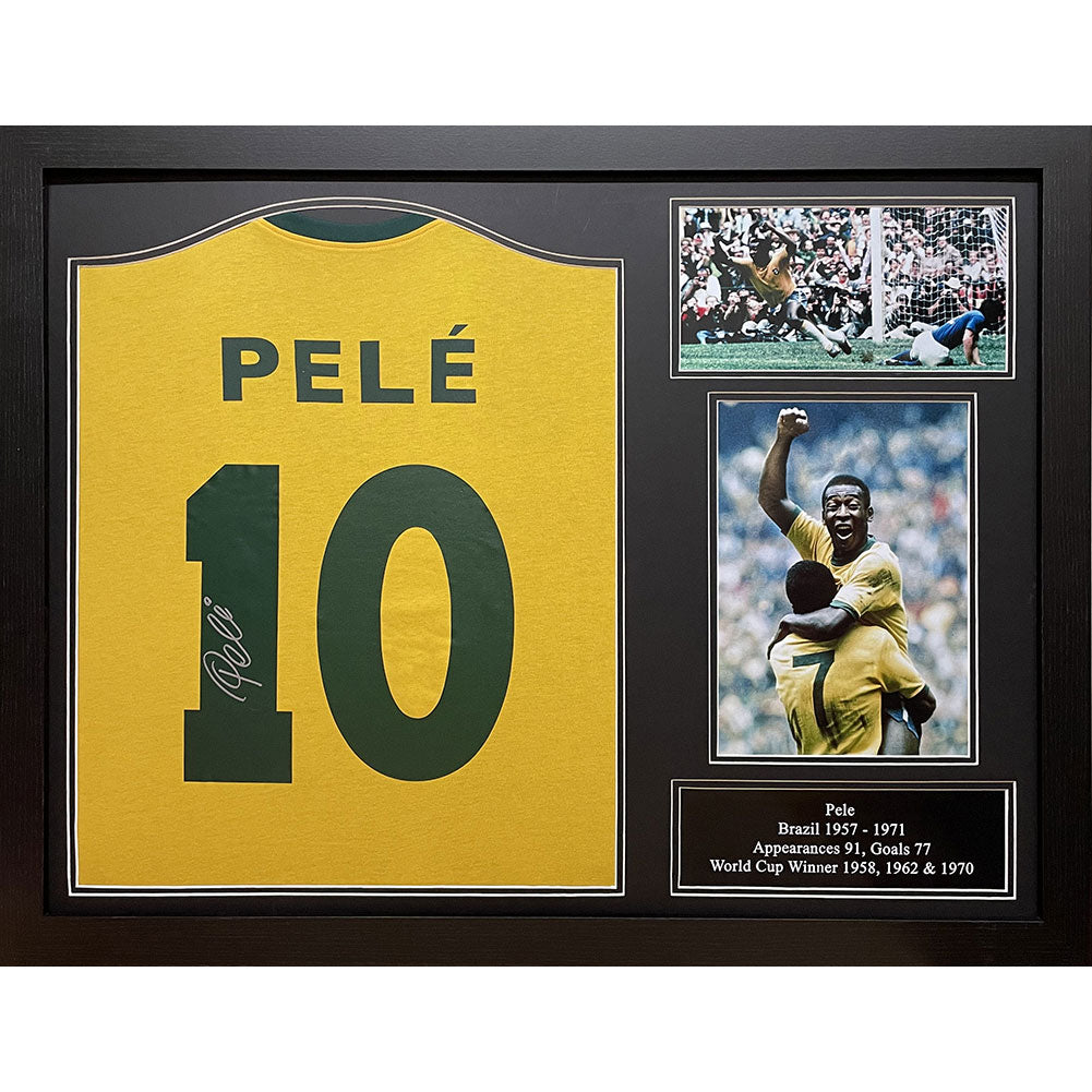 View Brasil 1970 Pele Signed Shirt Framed information