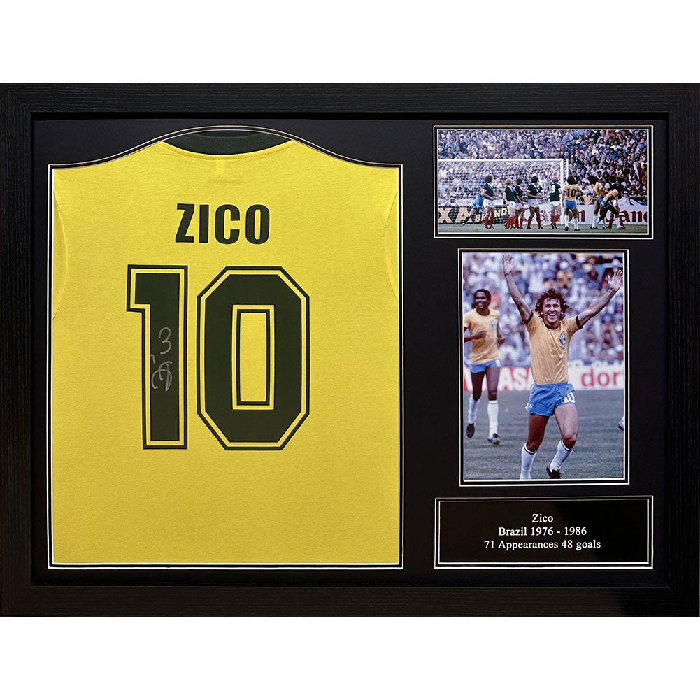 View Brasil 1982 Zico Signed Shirt Framed information