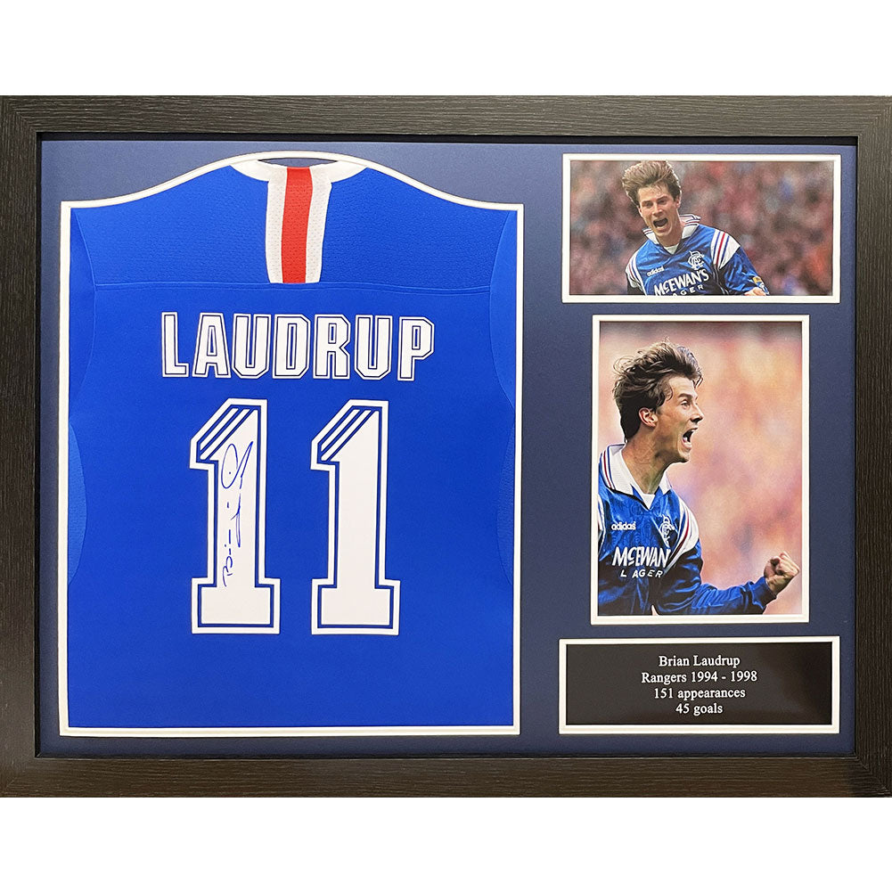 View Rangers FC Laudrup Signed Shirt Framed information