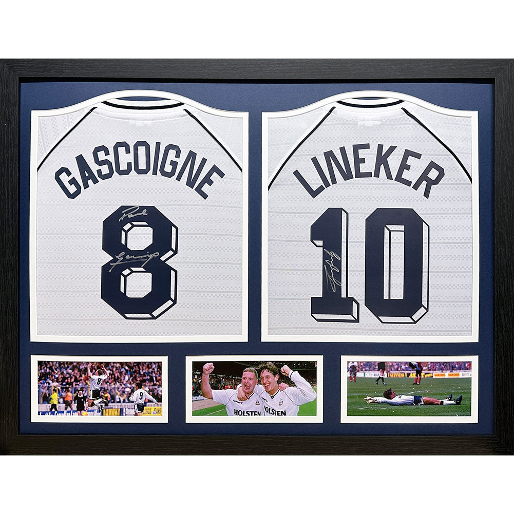 View Tottenham Hotspur 1991 Lineker Gascoigne Signed Shirts Dual Framed information