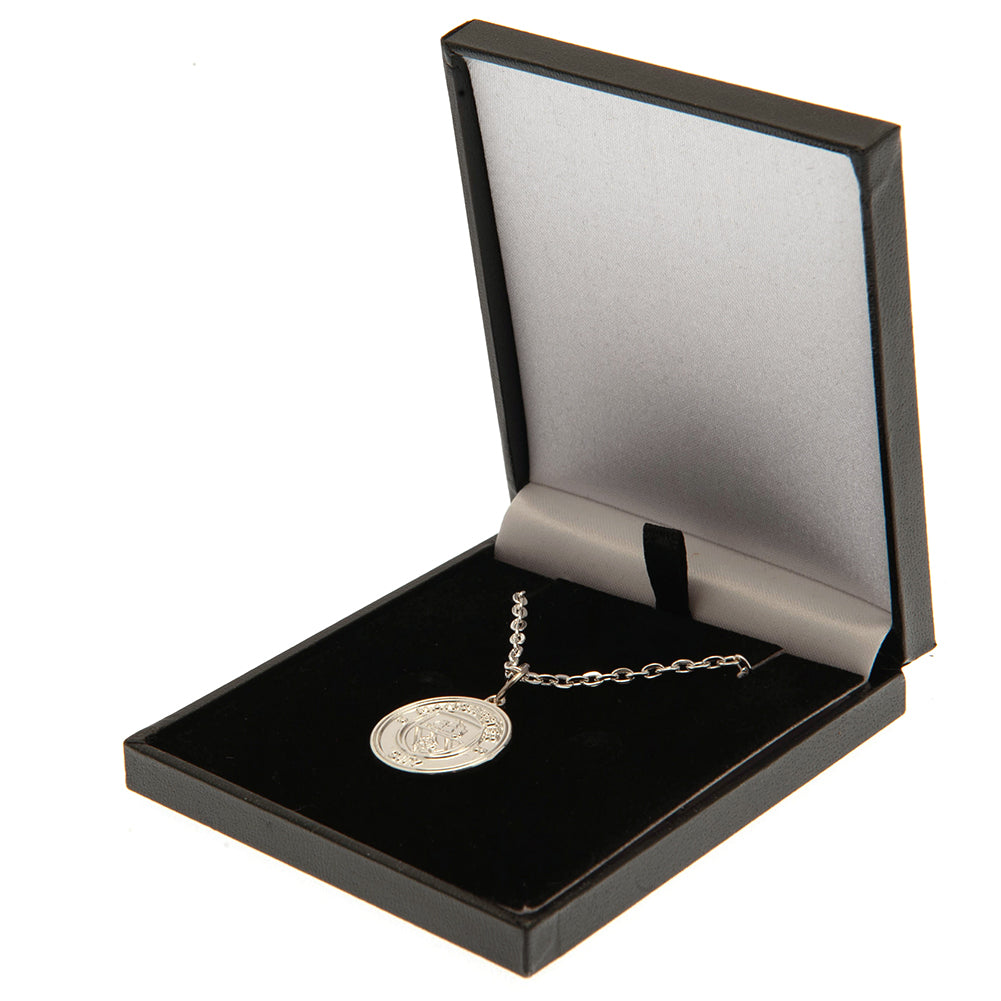 View Manchester City FC Silver Plated Boxed Pendant information