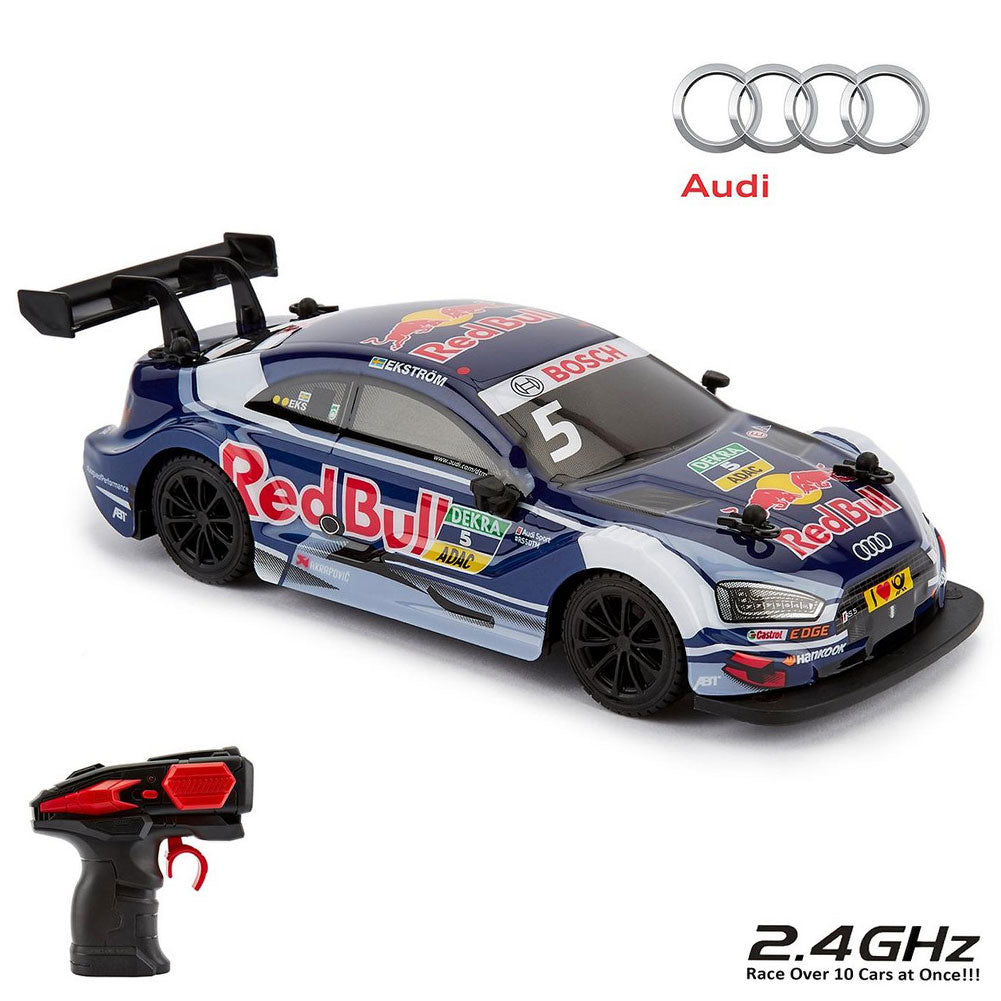 View Audi DTM Blue Red Bull Radio Controlled Car 124 Scale information