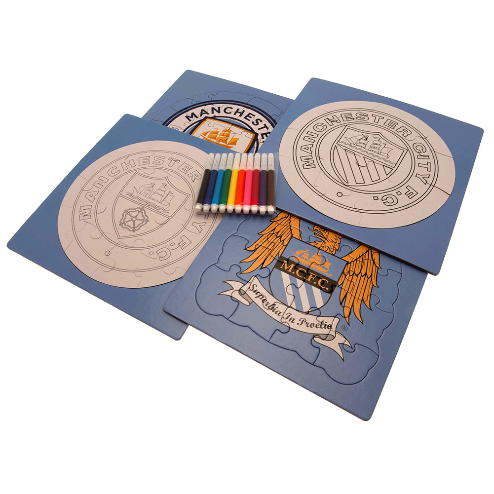 View Manchester City FC ColourIn Crest Puzzle information