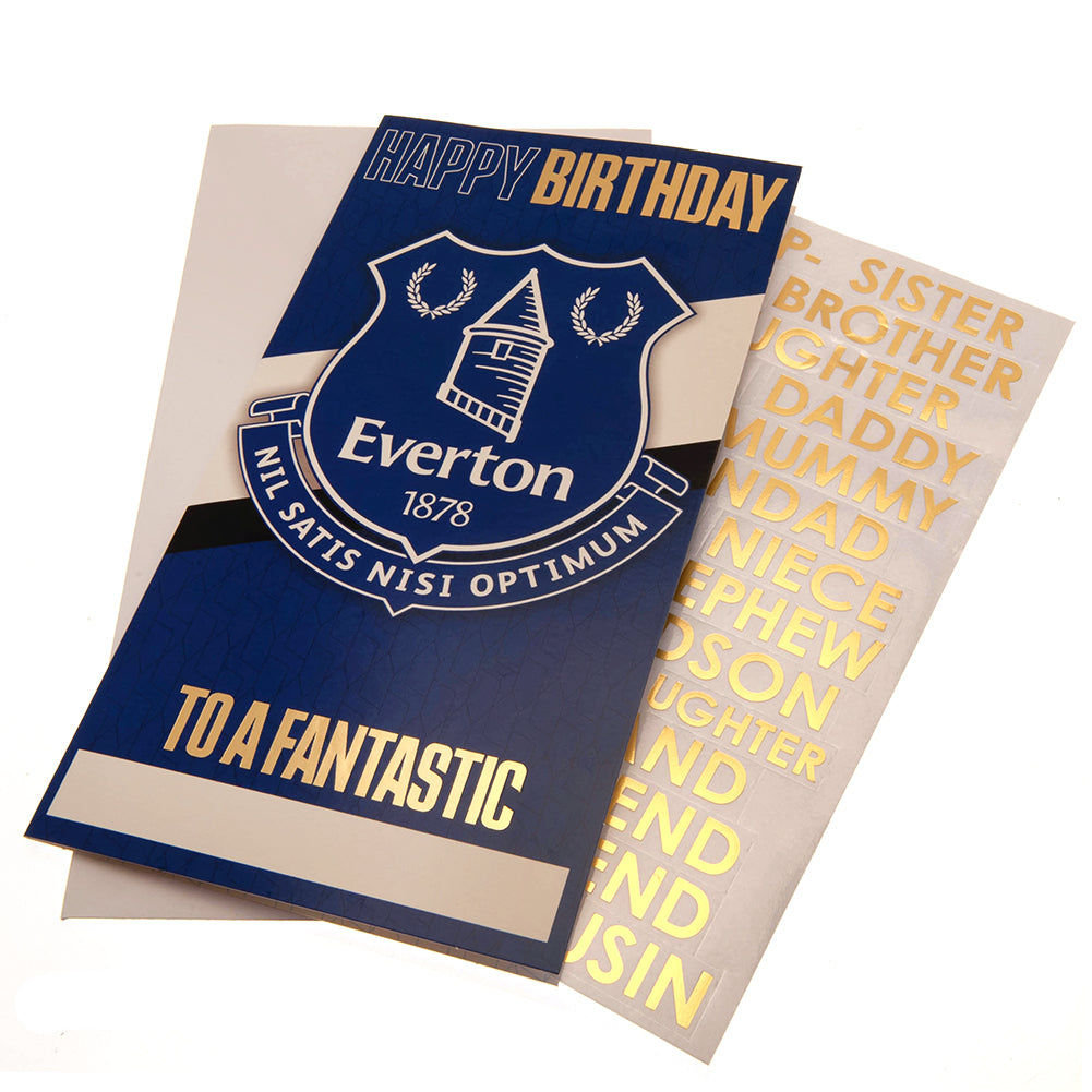 View Everton FC Birthday Card Personalised information