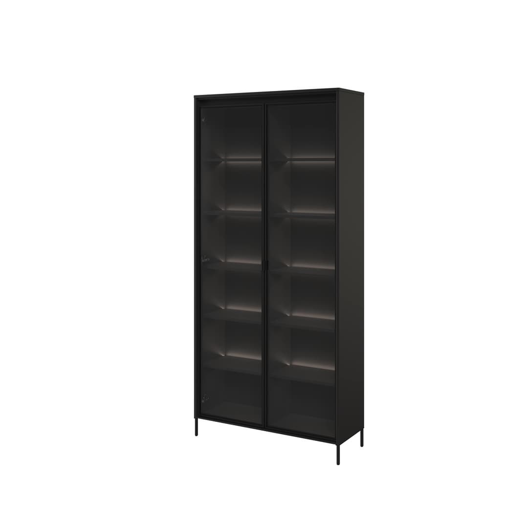 View Trend TR07 Tall Display Cabinet 92cm Black Matt 34cm information