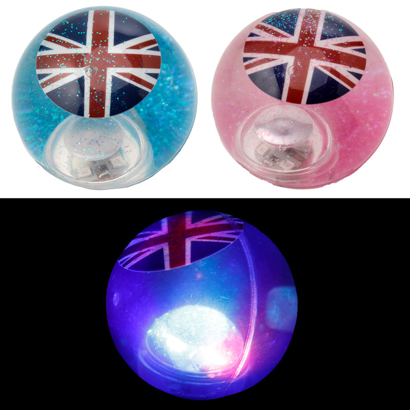 View Fun Kids Flashing Bouncy Union Jack Glitter Ball information