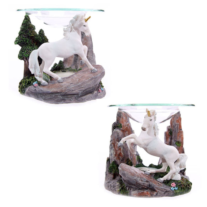 View Fantasy Unicorn Design Oil Wax Burner with Glass Dish information