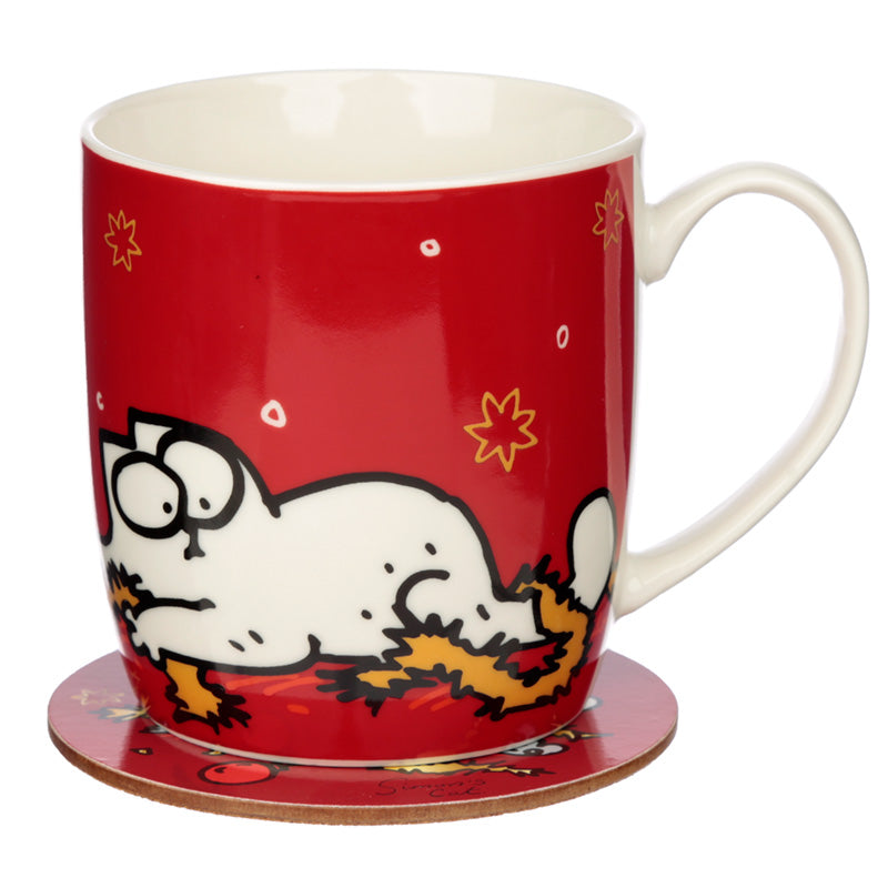 View Christmas Porcelain Mug Coaster Set Simons Cat information