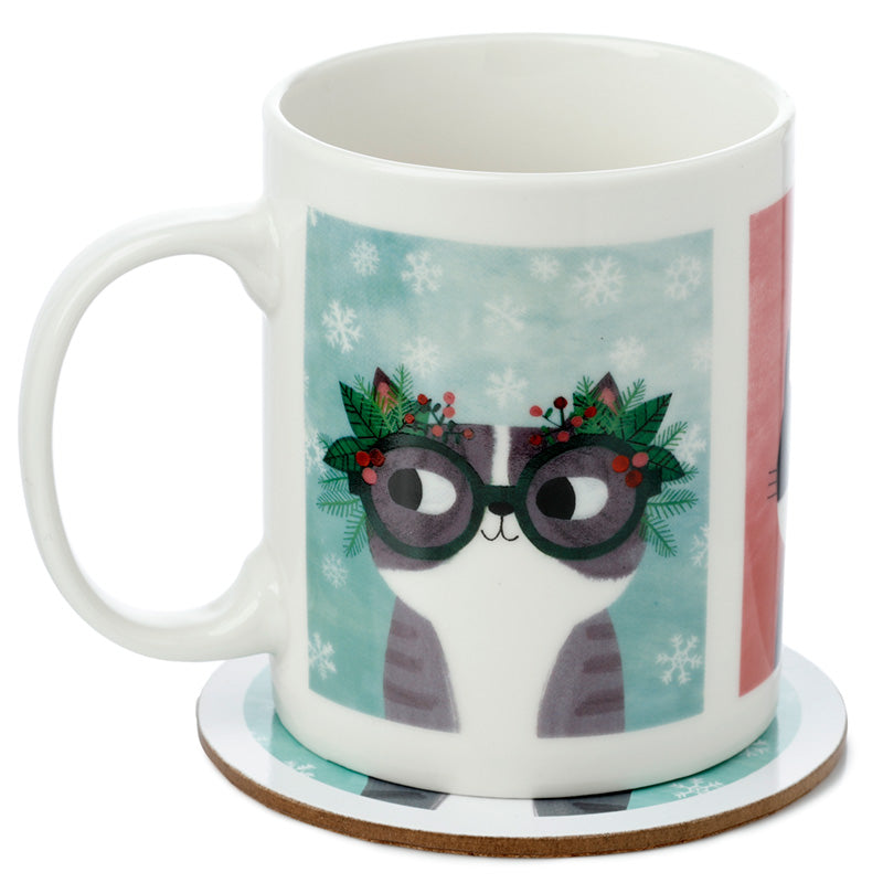 View Porcelain Mug and Coaster Gift Set Angie Rozelaar Planet Cat information