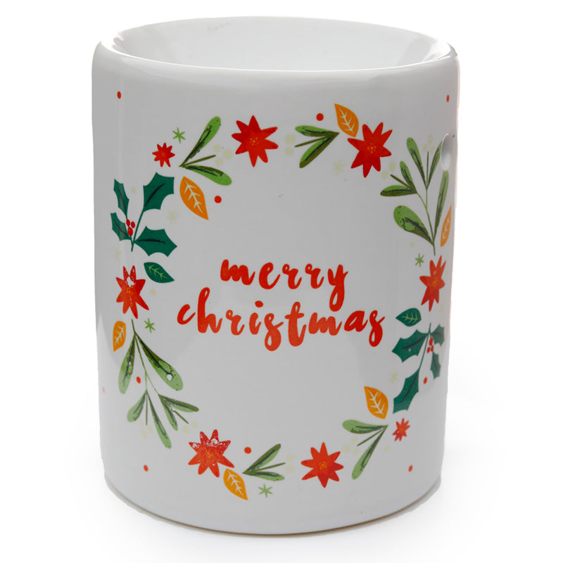 View Printed Ceramic Oil Burner Merry Christmas Wreath information