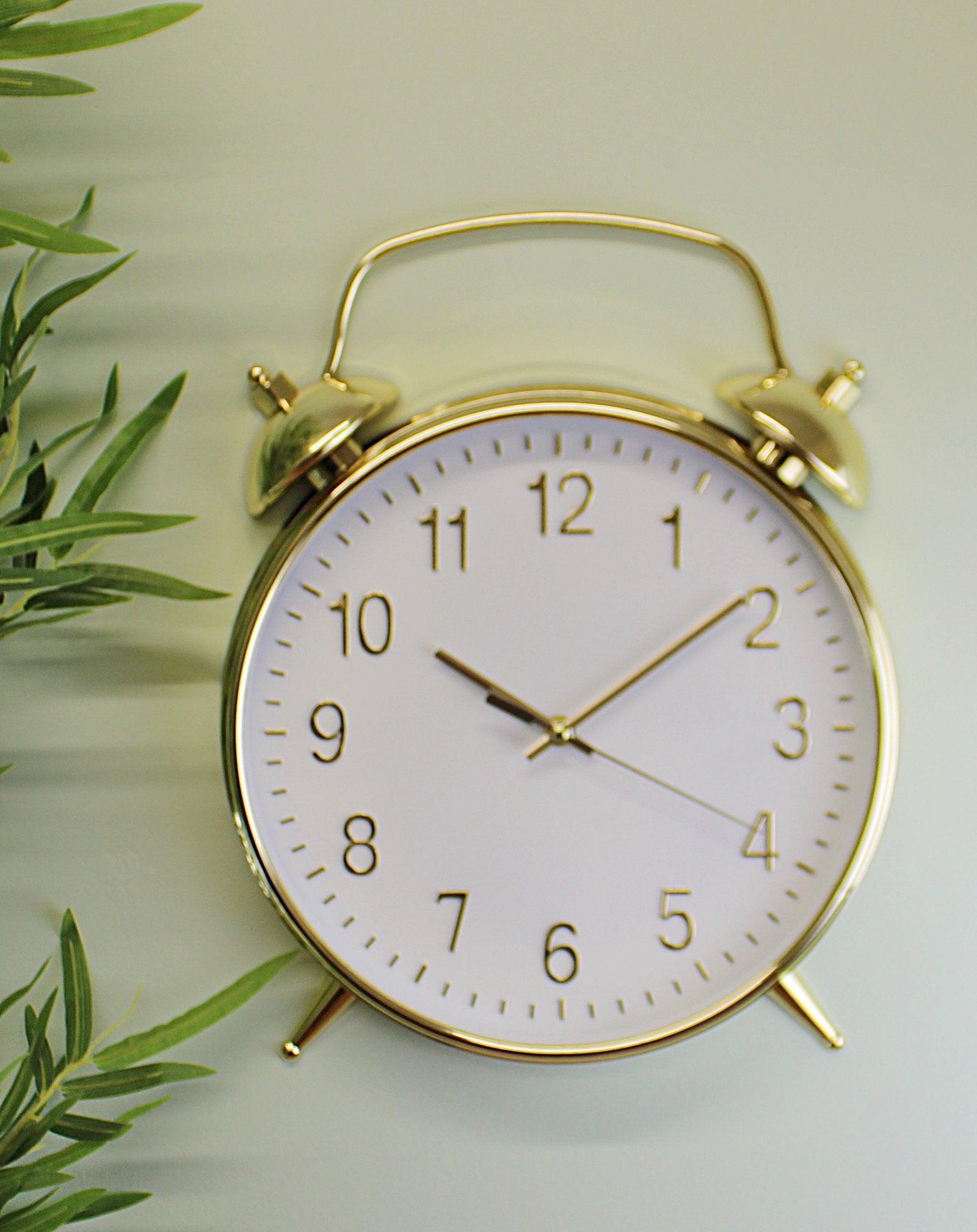 View Alarm Style Gold White Wall Clock information