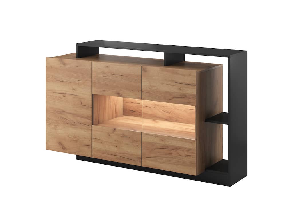 View Alva Display Sideboard Cabinet 155cm Oak Golden 155cm information