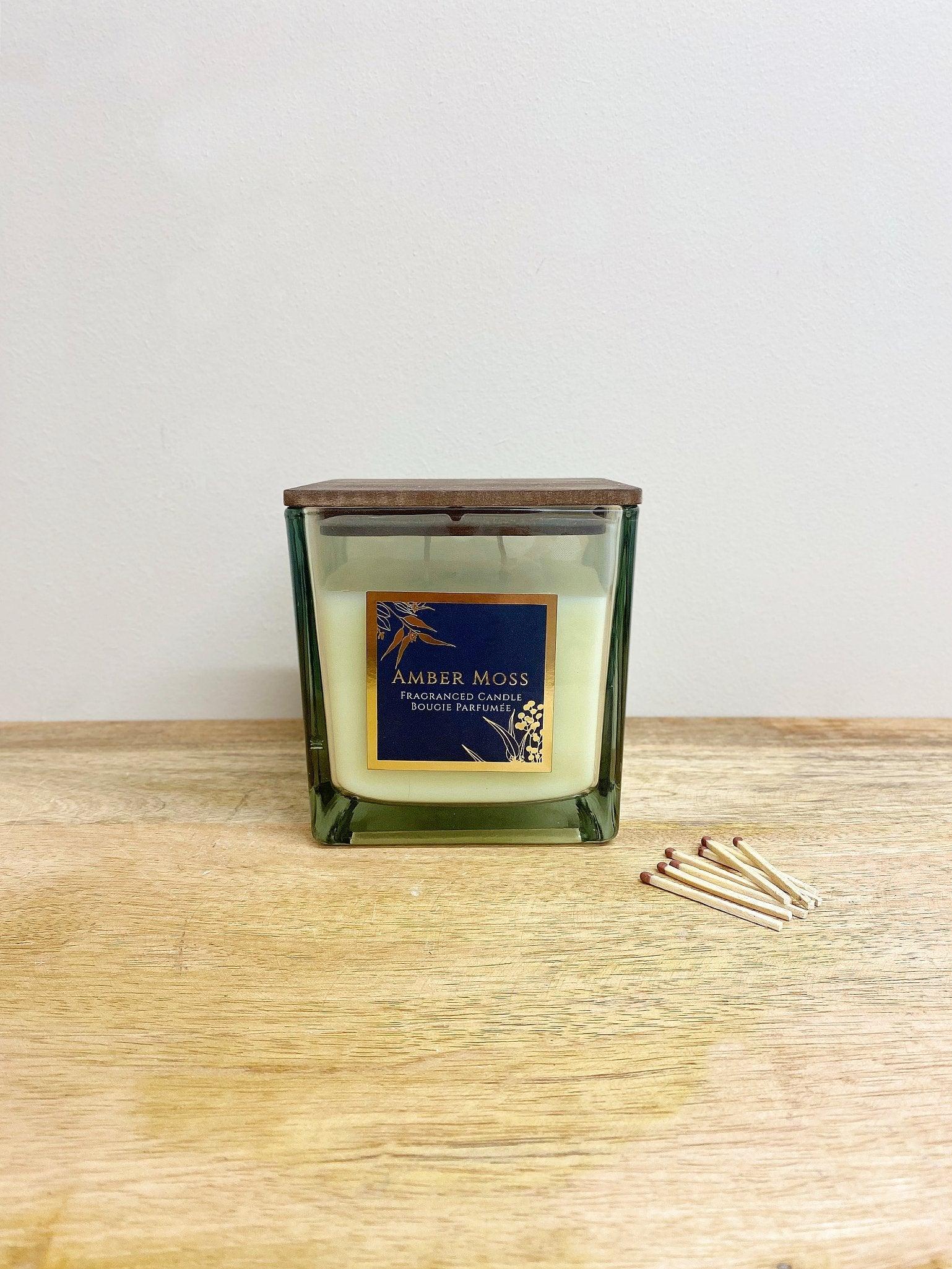 View Amber Moss Scented Candle With Wooden Lid information