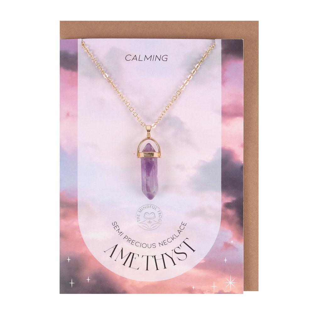 View Amethyst Crystal Necklace Card information