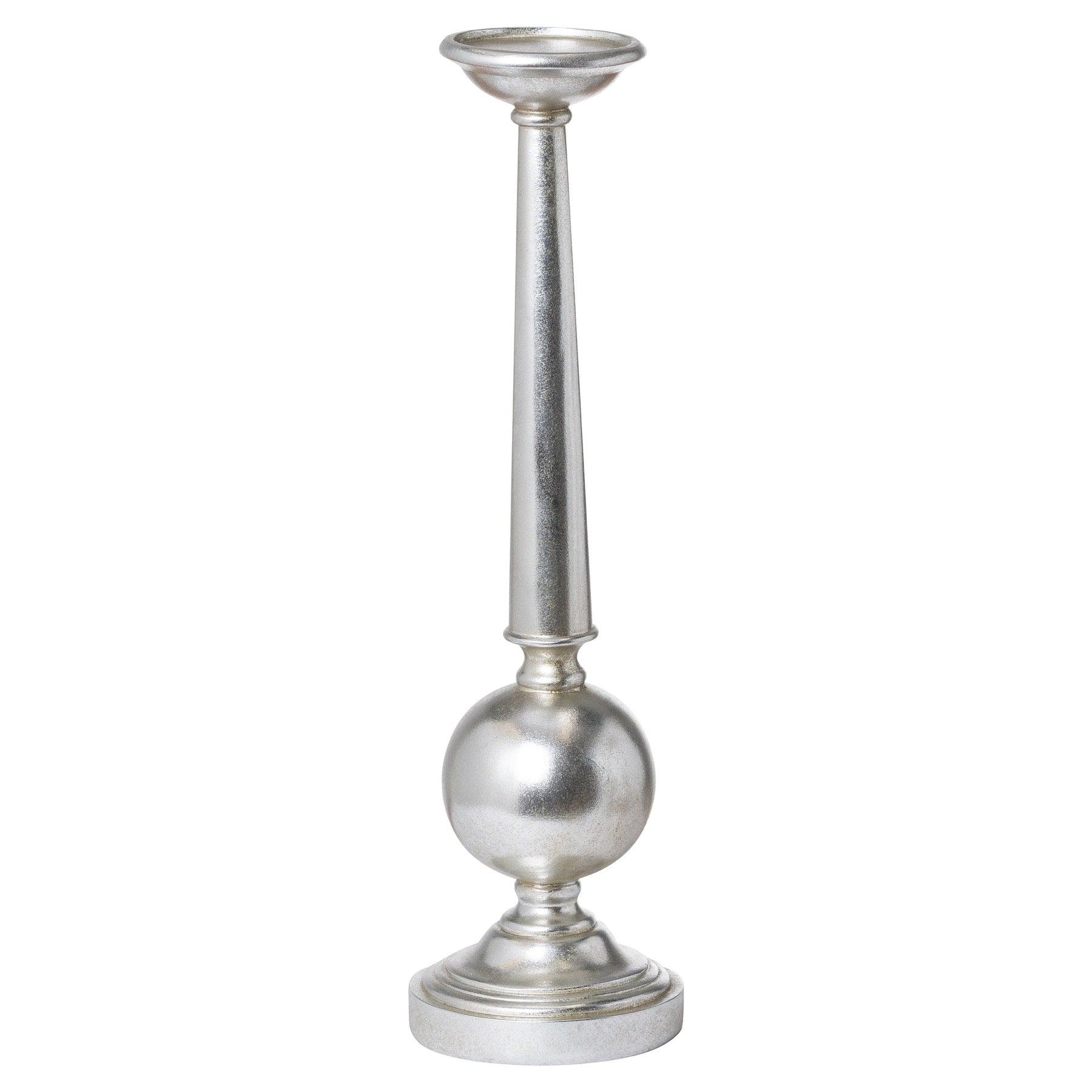 View Antique Silver Large Column Candle Stand information