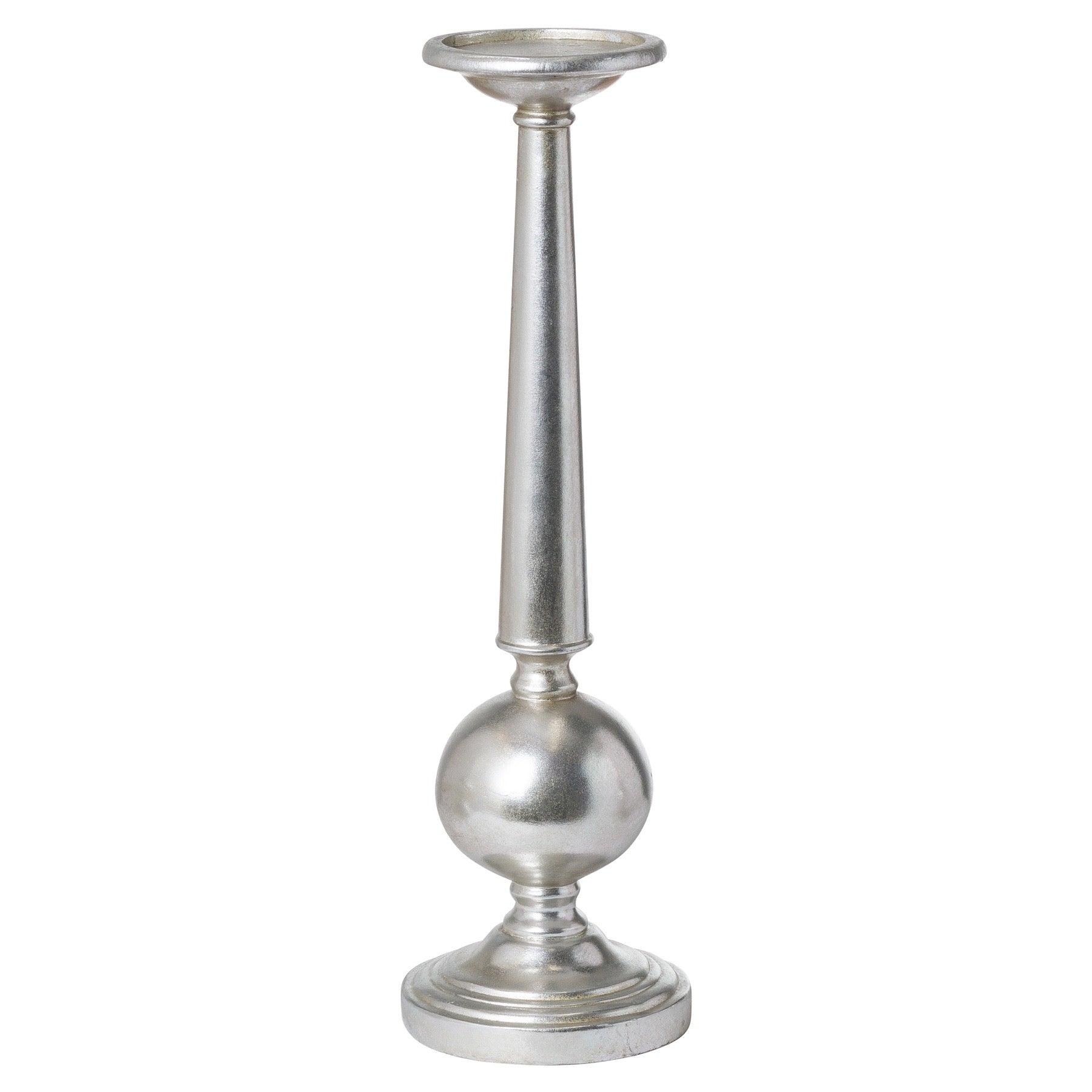View Antique Silver Medium Column Candle Stand information