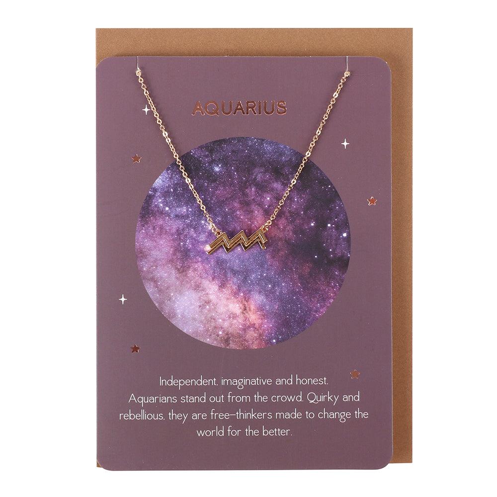 View Aquarius Zodiac Necklace Card information
