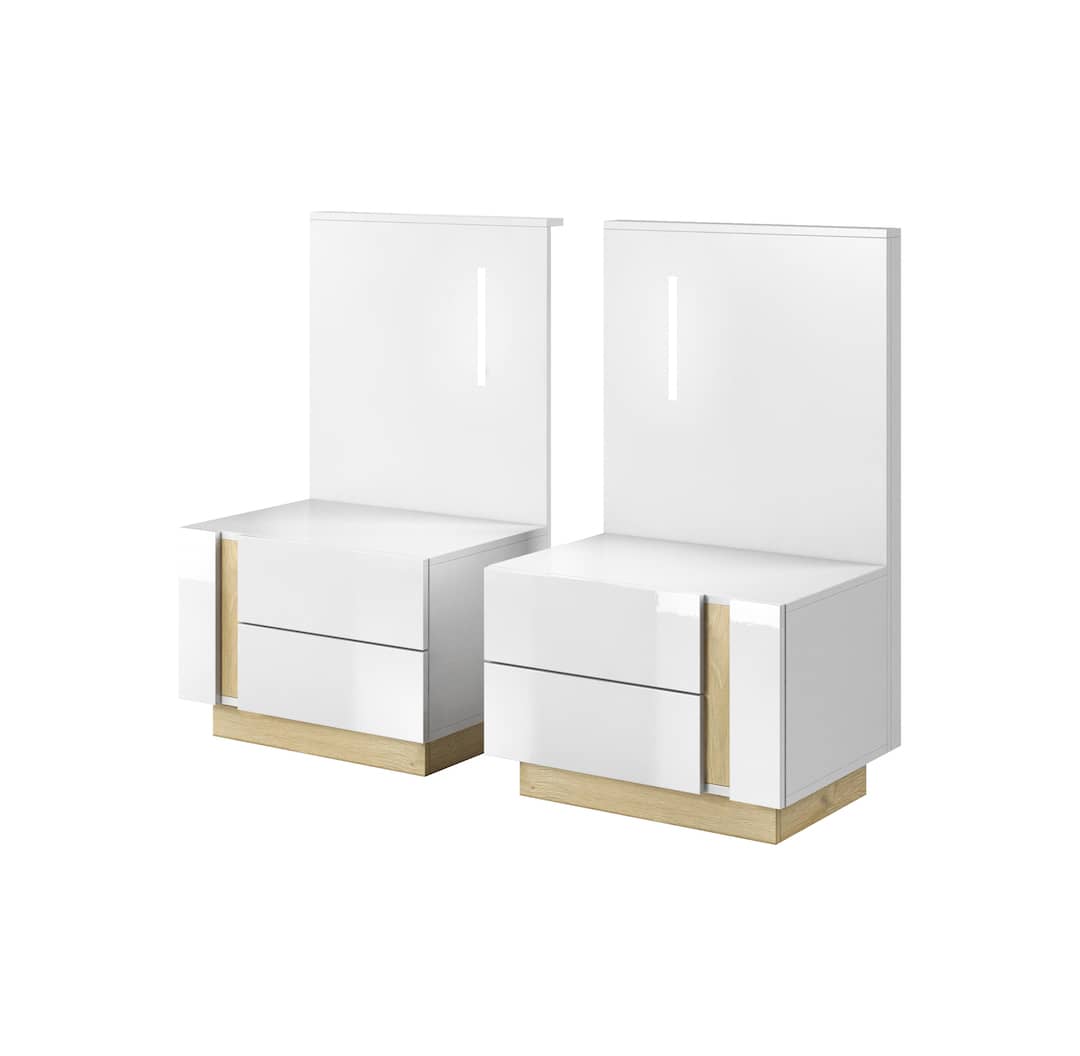 View Arco Bedside Cabinets White 60cm information
