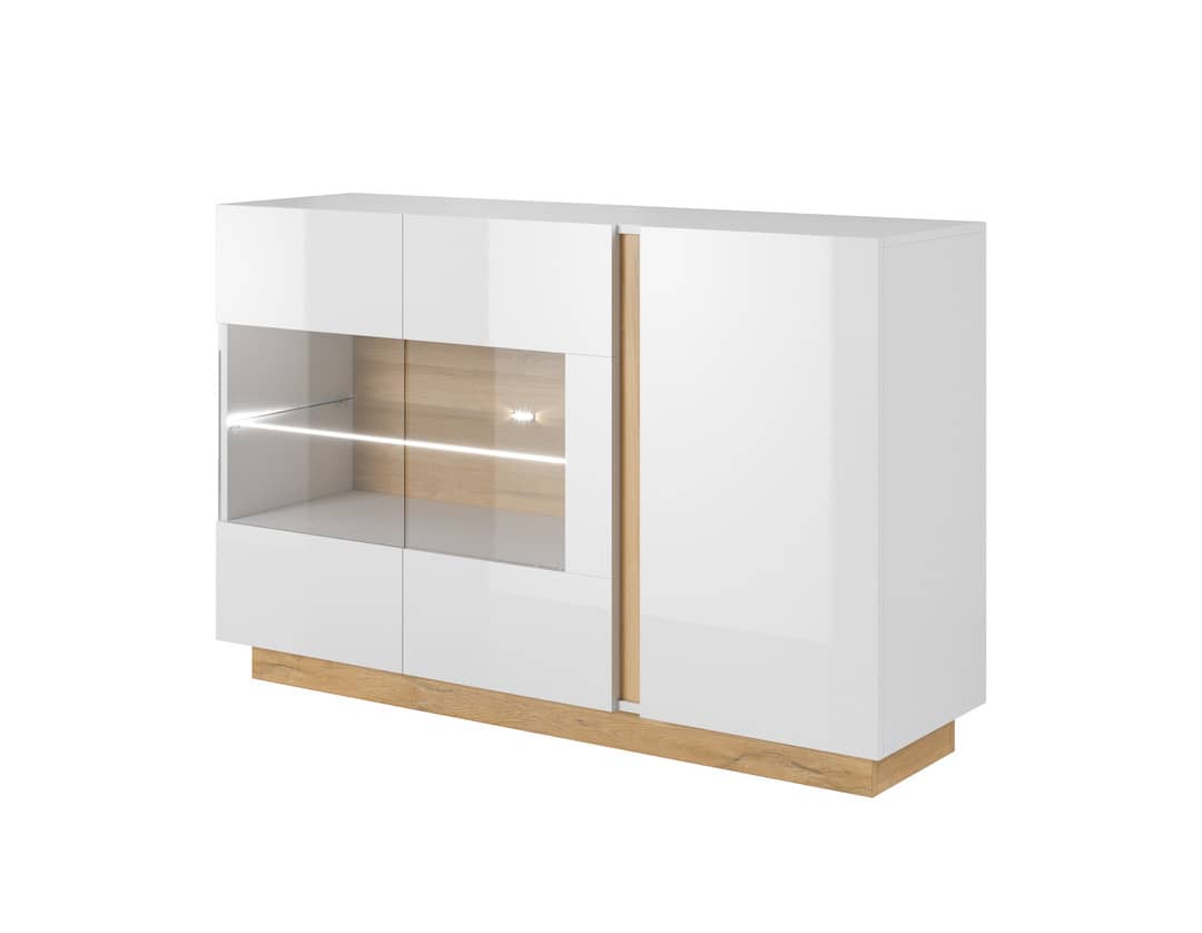 View Arco Display Sideboard Cabinet 139cm White 138cm information