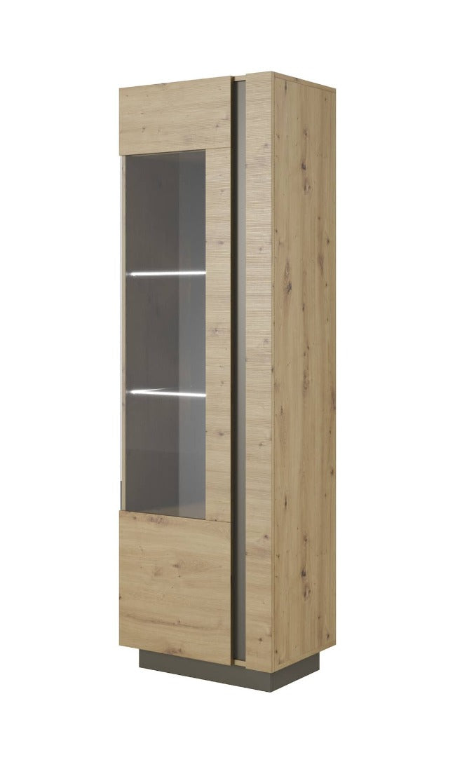 View Arco Tall Display Cabinet 60cm Oak Artisan 60cm information