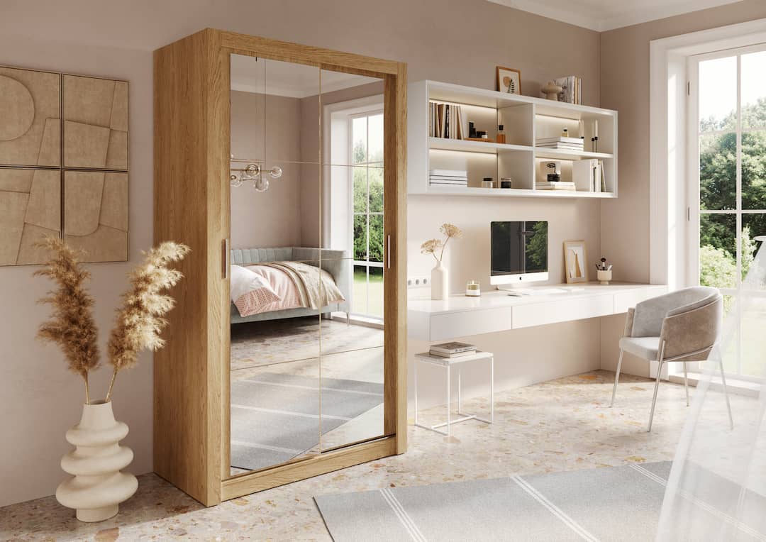 View Arti 19 2 Sliding Door Wardrobe 120cm Oak Shetland 120cm information