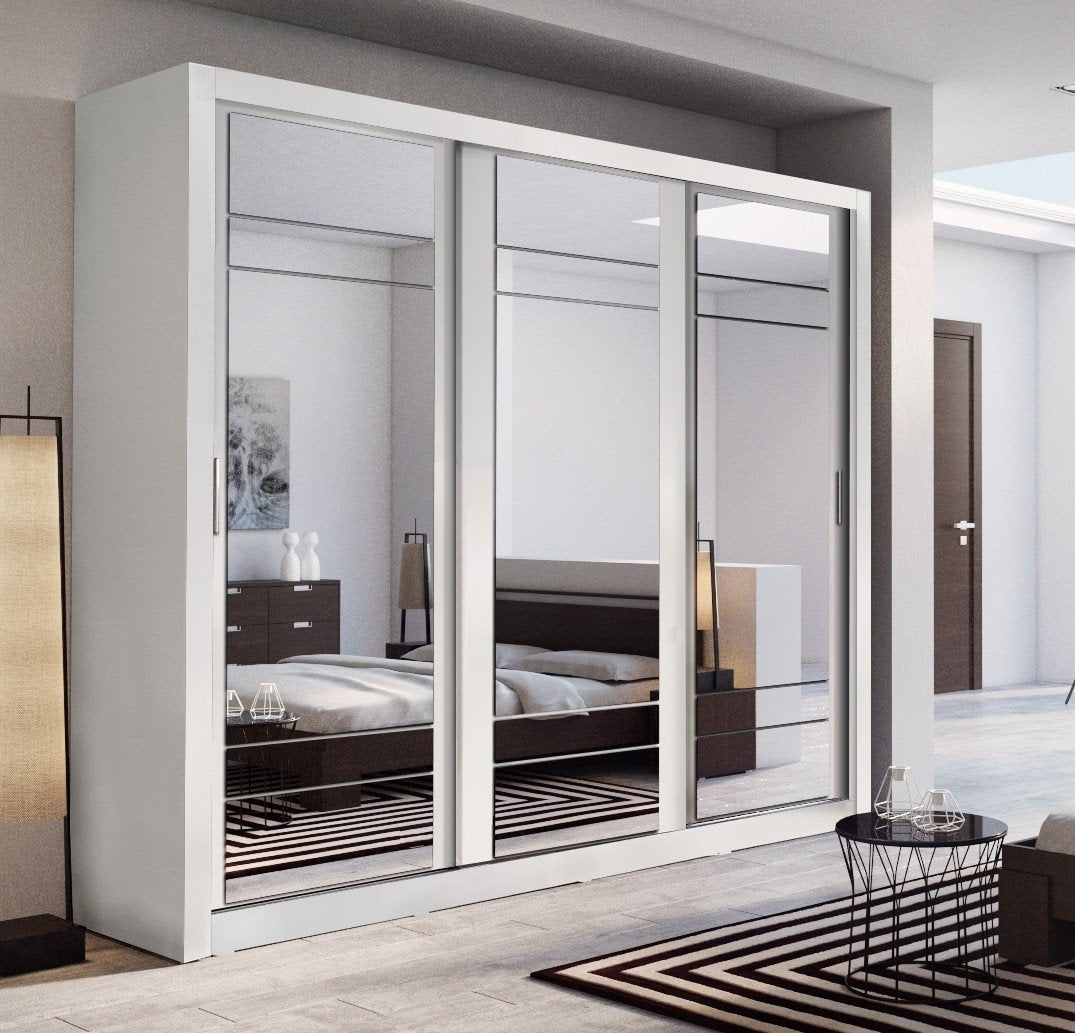 View Arti AR02 Sliding Door Wardrobe 250cm White Matt 250cm information