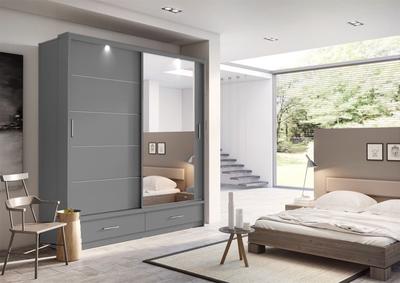 View Arti AR05 Sliding Door Wardrobe 200cm Grey Matt 200cm information