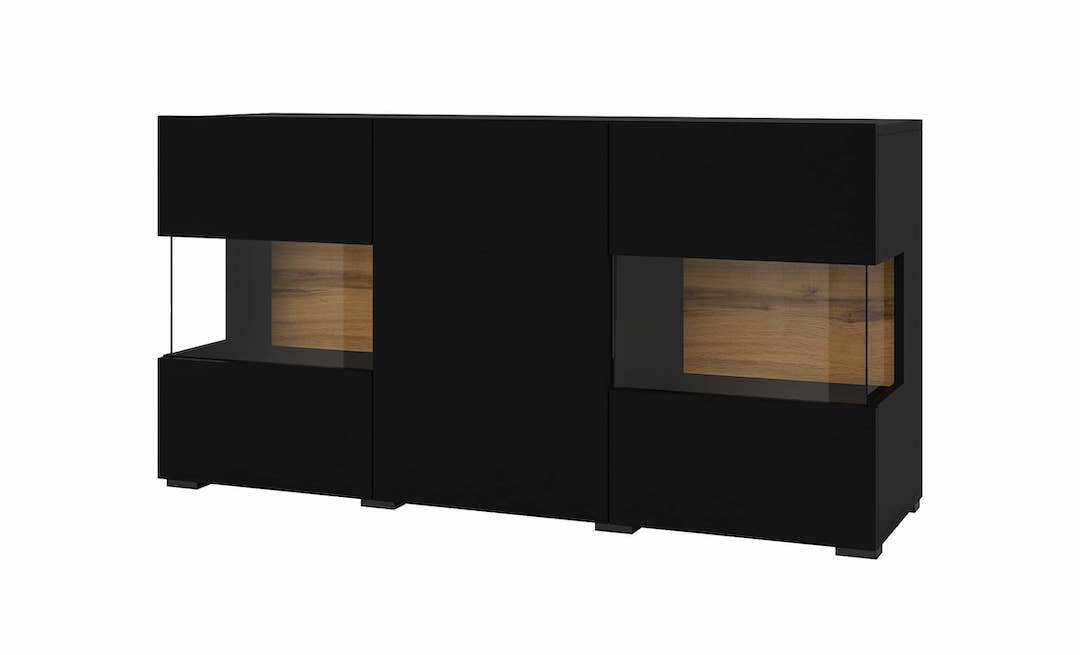 View Ava 25 Display Sideboard Cabinet 120cm Black Matt 120cm information