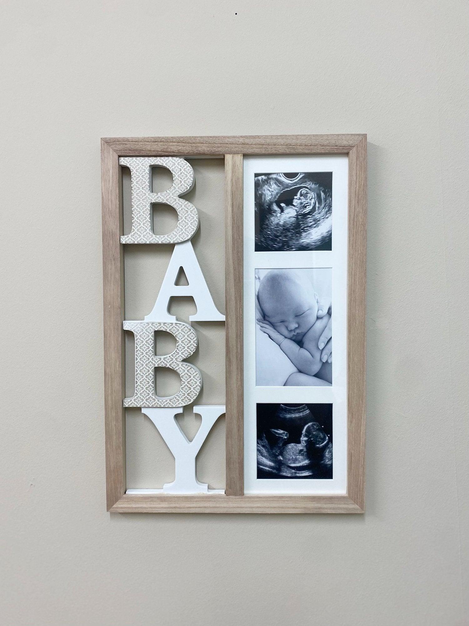 View Baby Three Photograph Wooden Frame 43cm information