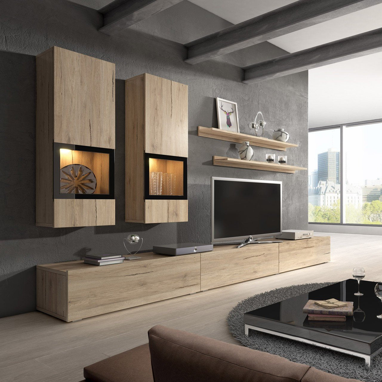 View Baros 10 Entertainment Unit San Remo Oak 270cm information